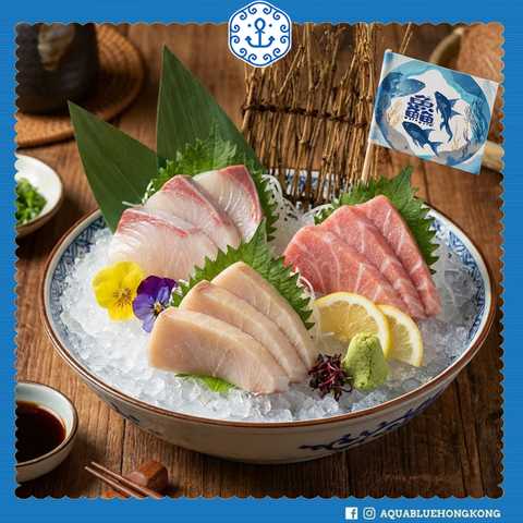 日本藍鰭吞拿魚中拖羅油甘魚刺身拼盤套餐網購推薦-aquablue伽藍外賣