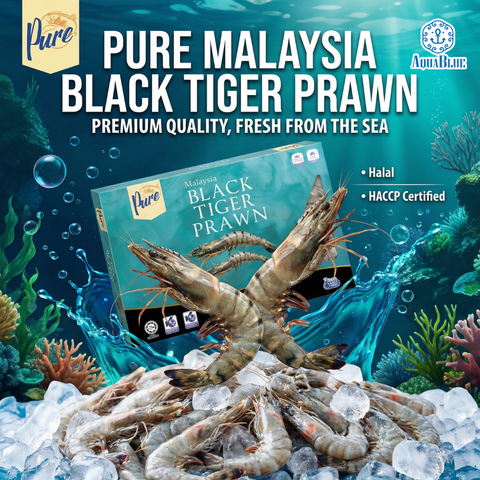 Pure馬來西亞原隻黑虎蝦 500g [需烹調] | Pure Malaysia Black Tiger Prawns 500g [Need to be cooked]